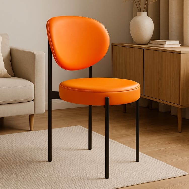 Metal frame chair with cushion