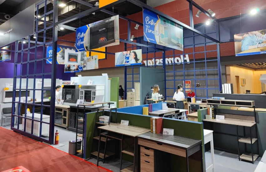 Furniture products at an exhibition