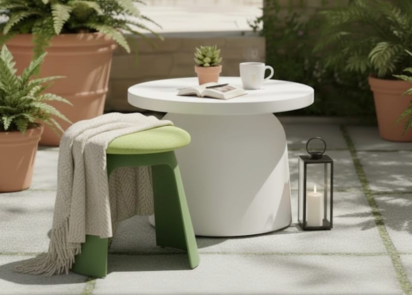 Green polypropylene chair outdoor