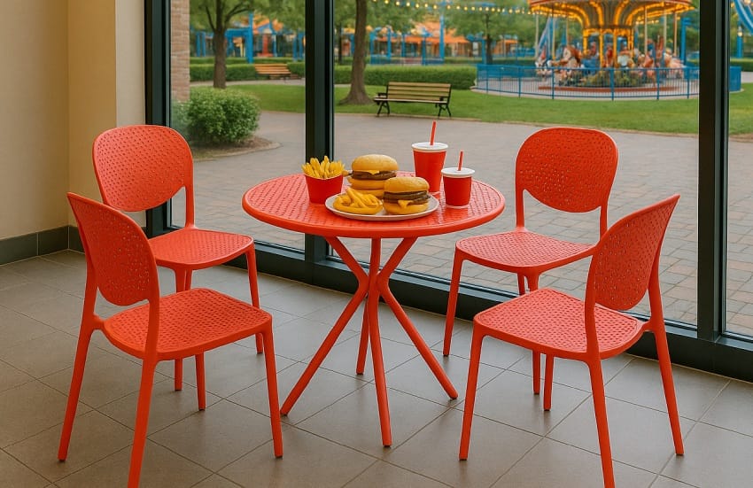 Orange table and chair set