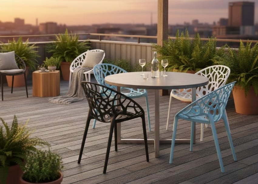 Outdoor chairs for rooftop areas