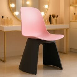 Pink plastic dining chairs