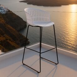 Plastic bar stools with backs