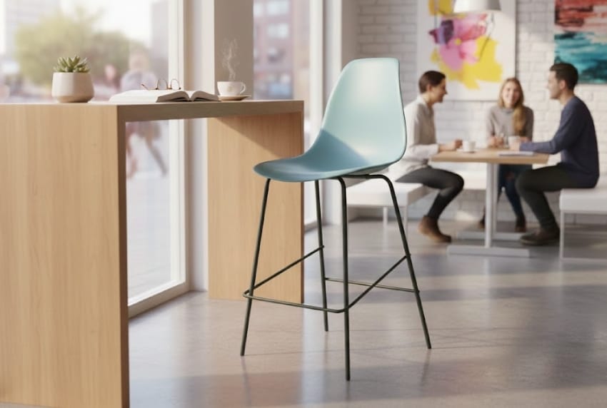 Plastic bar stool indoor