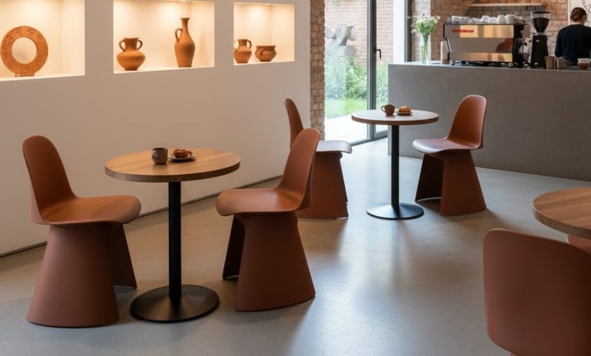 Plastic dining chairs for coffee shops