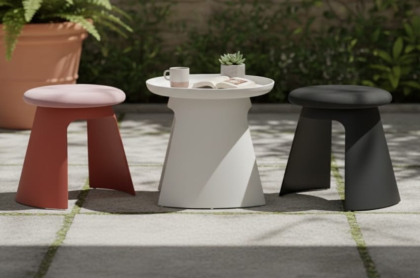 Polypropylene table outdoor in patio