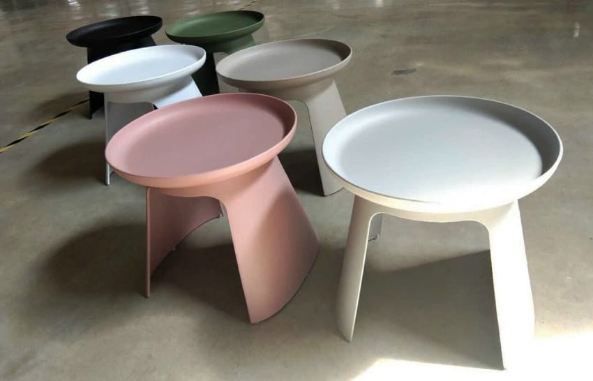 The actual polypropylene tables outdoor