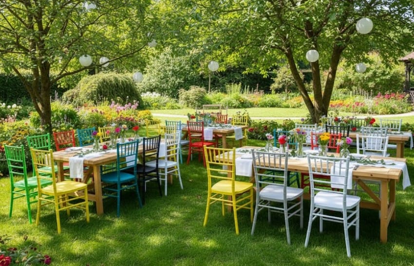 Colorful plastic chairs