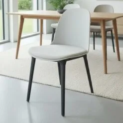 Chaises de salle à manger en plastique gris