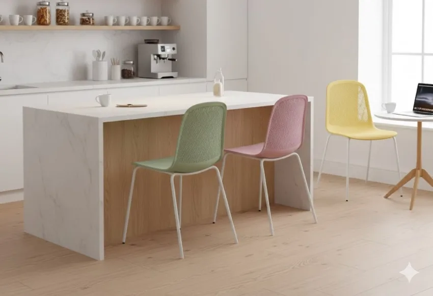 PP plastic chair in pantry counter