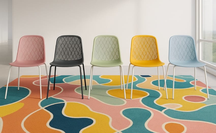 PP plastic chairs 5 color samples