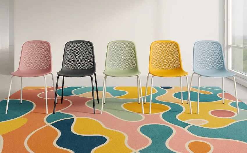PP plastic chairs 5 color samples