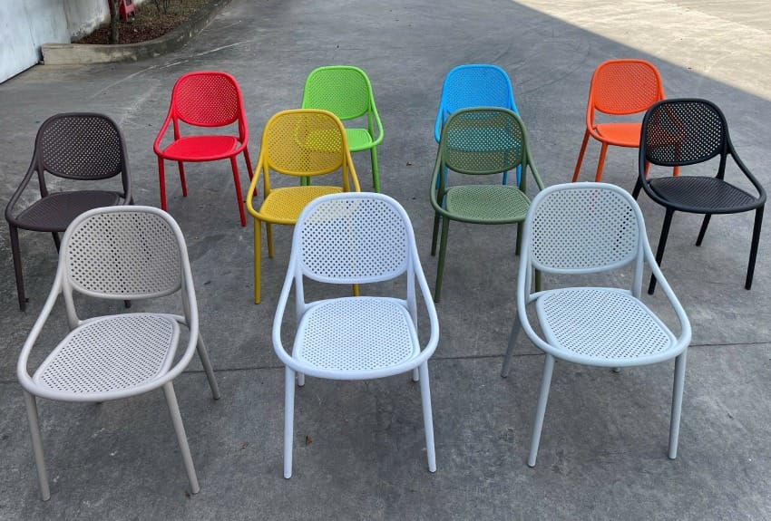 Actual photo of plastic garden chairs