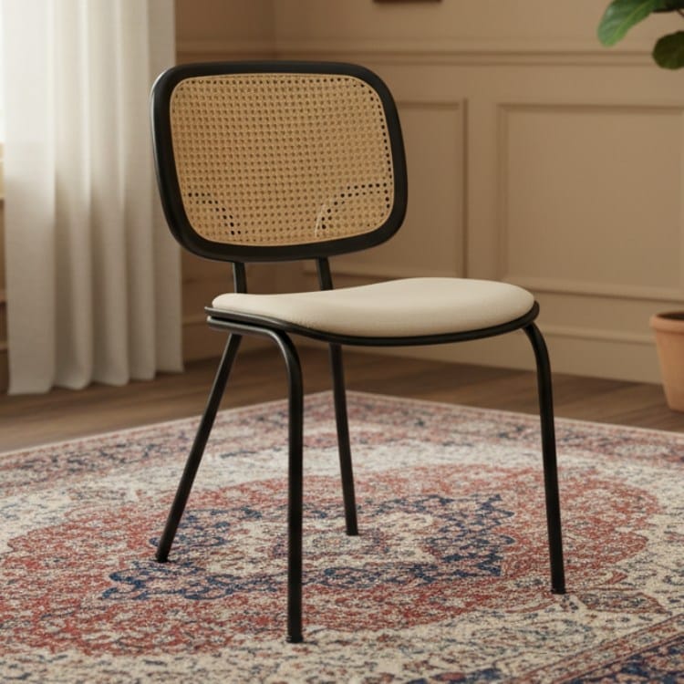 Rattan back dining chair 02
