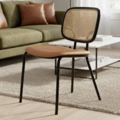 Rattan back dining chair