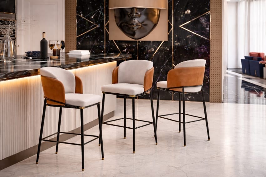 Bar Stools in a Villa Interior (Luxury Residential Setting)