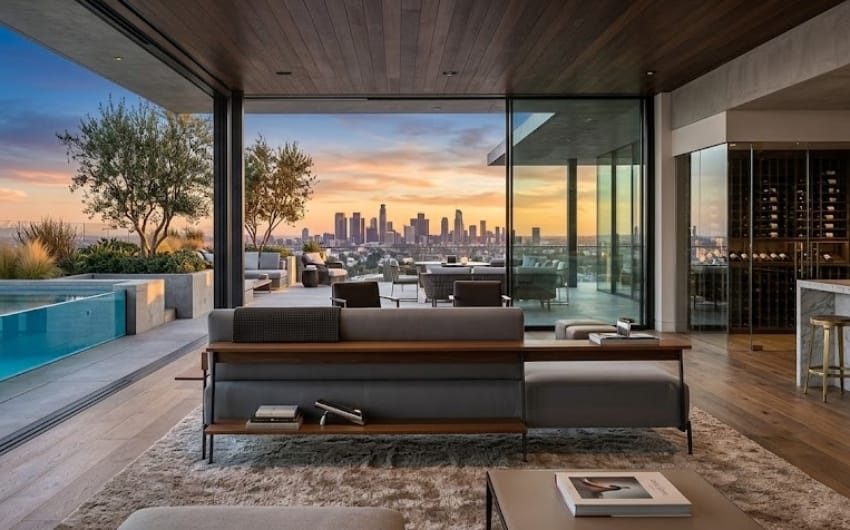 Bench with framed backrest