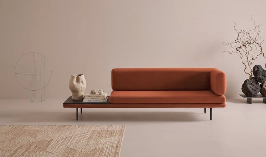 Earthy orange metal coffee chair