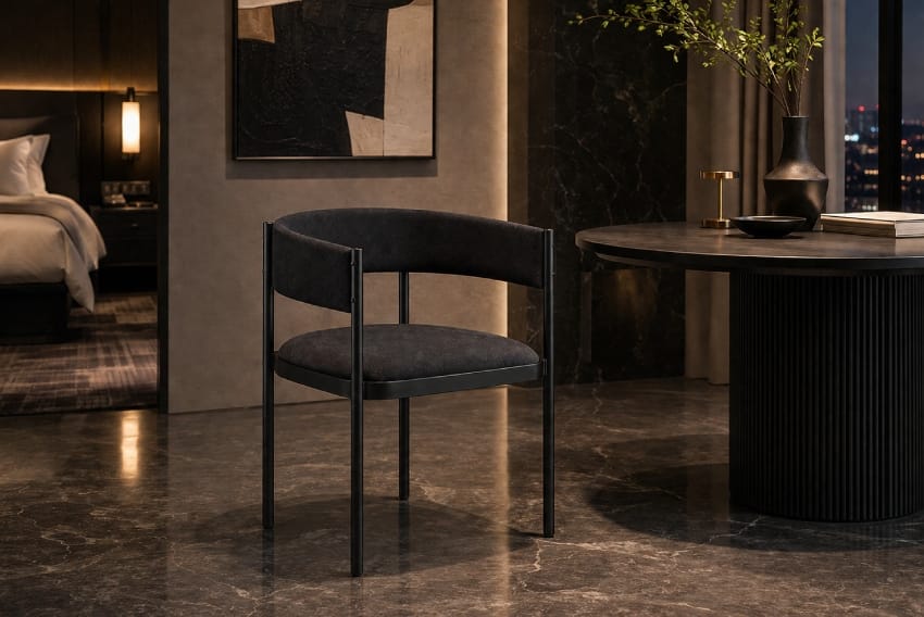 Elegant modern lounge corner at dusk 2