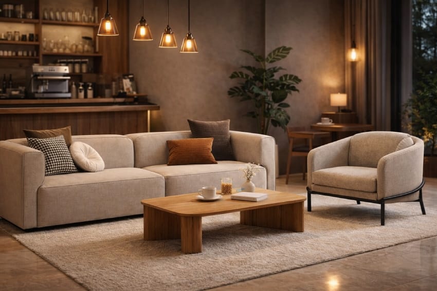 Lounge chair in the café