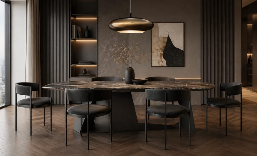 Luxury dining leather dining chairs