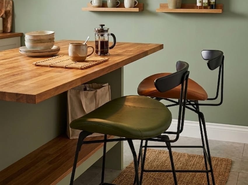 Metal bar stools with table