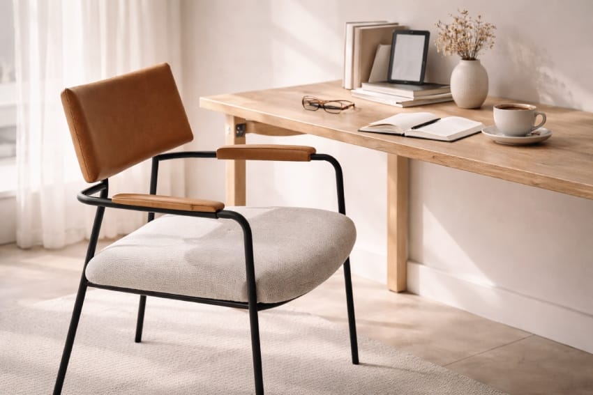 Стул со столиком на металлическом каркасе