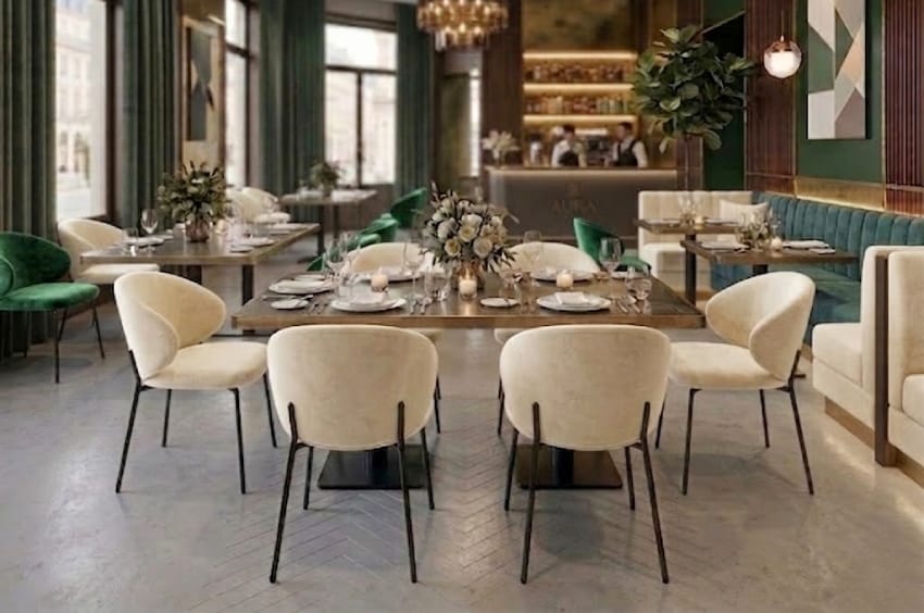 Metal frame chairs for hotel banquet halls