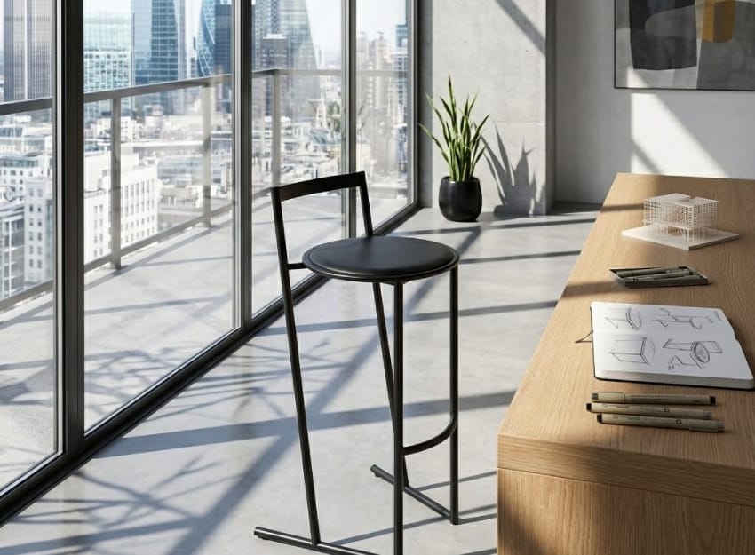 Metal stool in a design office