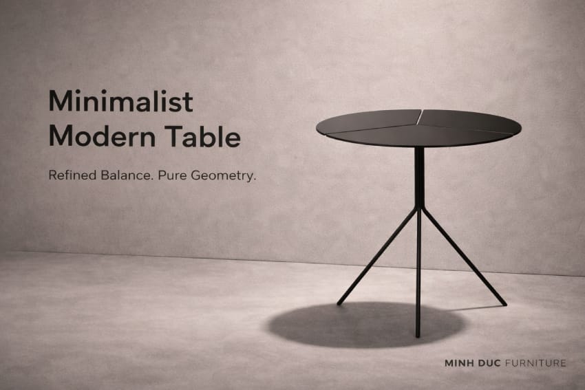 Mesa de patio escandinava minimalista