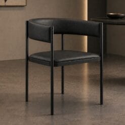 metal frame chair with leather